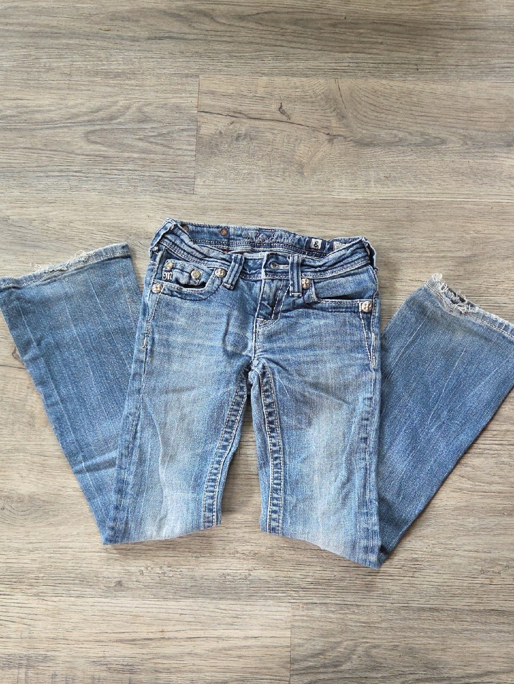 Girls Miss Me Light Blue Boot Cut Jeans